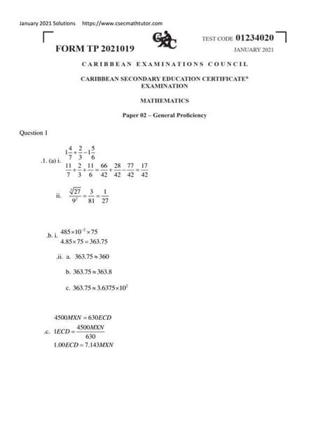 January 2021 Csec Math Paper 2 Solutions Csec Math Tutor