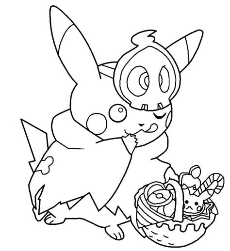 Pikachu On Halloween Coloring Page Free Printable Coloring Pages For Kids