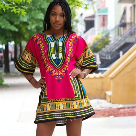 New African Dress Women Sexy Ethnic Style Print Casual Short Sleeve Vintage Mini Dress Vestido