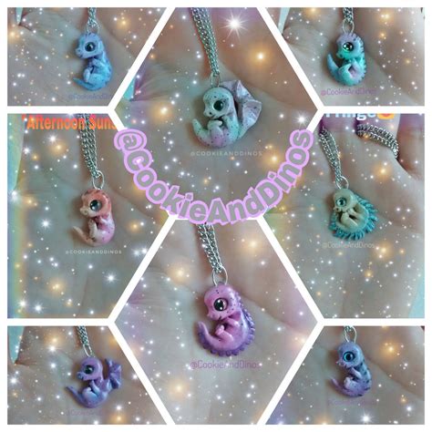 Baby Dinosaur And Dragon Necklaces By Cookieanddinos On Deviantart