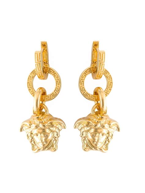 Versace Medusa Drop Earrings Farfetch Womens Jewelry And