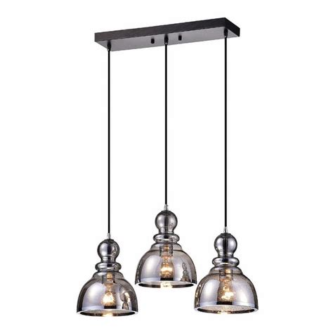 Tech lighting world black pendant light with smoke glass. Alita 3 light Smoked Bubble Glass Pendant