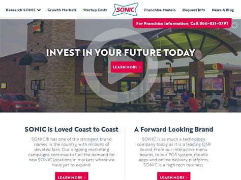 Start A Sonic Drive In Franchise Business Business Ideas Starter