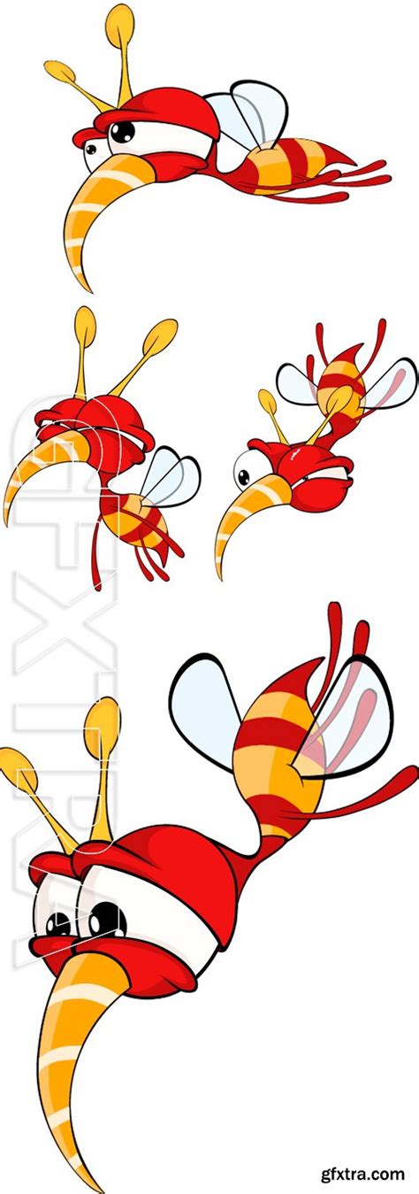 Stock Vectors Cartoon Illustration Of A Red Fly Insect Gfxtra