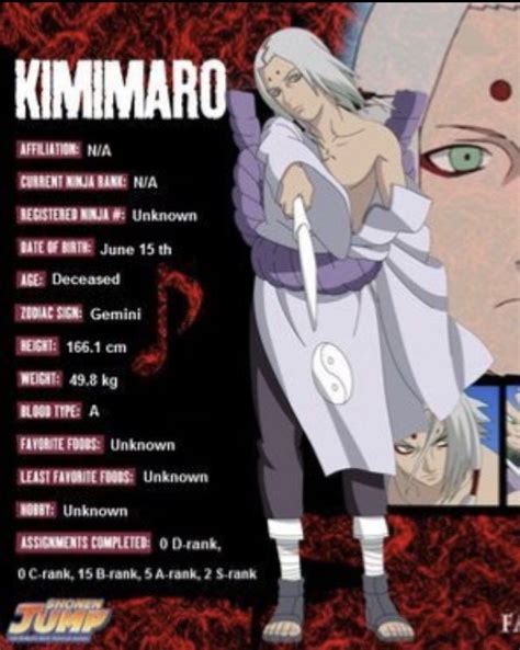 Kimimaro Naruto Data Book Entry Naruto Shippuden Characters Naruto