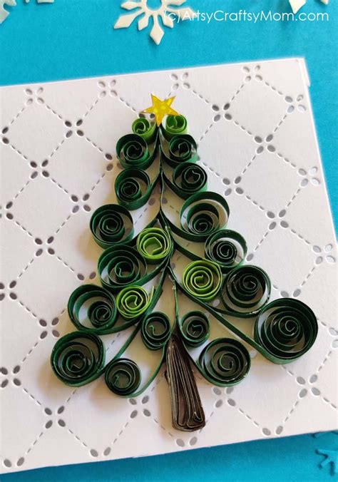 Paper Quilling Christmas Tree Card Using The V Scroll Technique