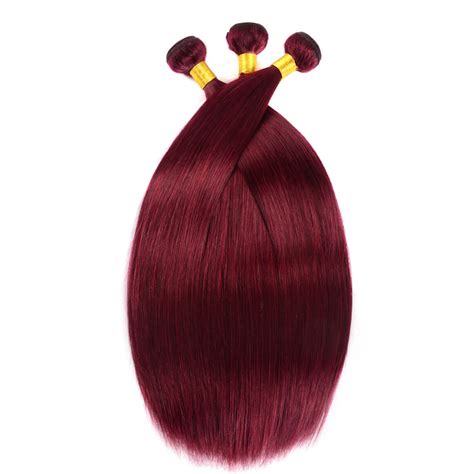 99j Wine Red Virgin Straight Hair Burgundy Color 3pcspacket West Kiss