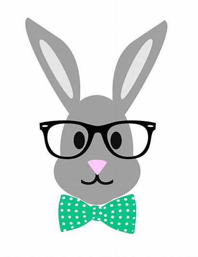 Bunny Easter Hipster Printable Diy Clipart Silhouette