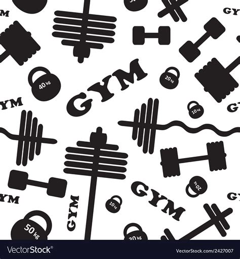 Gym Seamless Pattern Royalty Free Vector Image