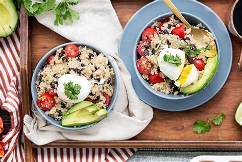 Gluten Free Quinoa Breakfast Bowls With Poached Eggs Recipe