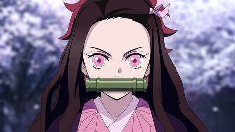 Download 1920x1080 Wallpaper Angry Kamado Nezuko Pink Eyes Anime Girl Full Hd Hdtv Fhd