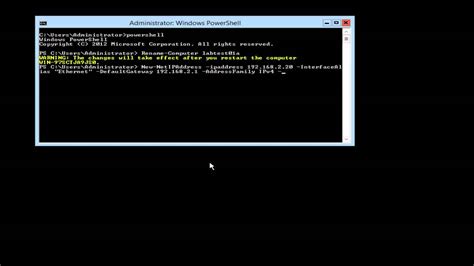 Windows Server 2012 Initial Setup Of Server Core Using Powershell