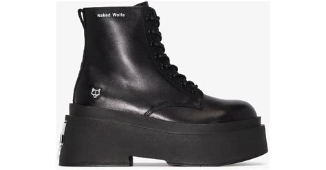 Naked Wolfe Black Saturn 160 Platform Leather Boots Lyst