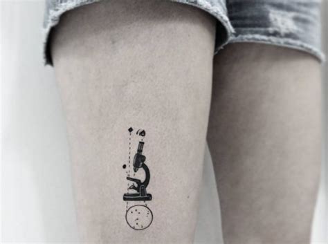 Microscope Tattoo By Jonas Lima Science Tattoos Nerdy Tattoos Dna