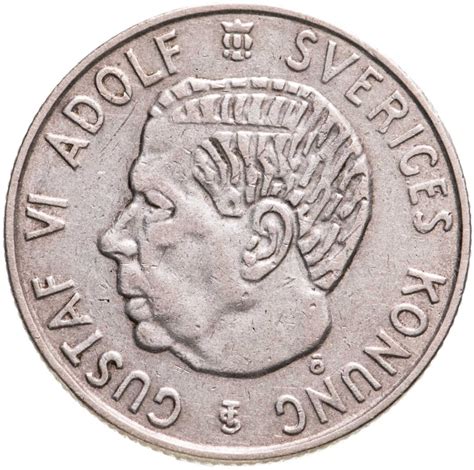 Монета Швеция 1 крона crown 1953 стоимостью 1241 руб