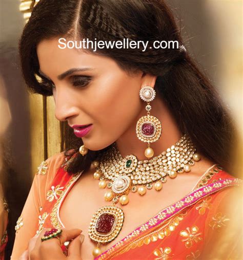 Bridal Polki Diamond Necklace Indian Jewellery Designs