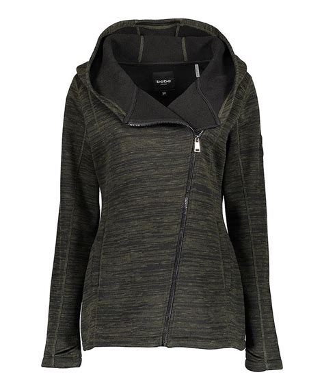 Look At This Bebe Olive Hooded Asymmetrical Fleece Jacket On Zulily