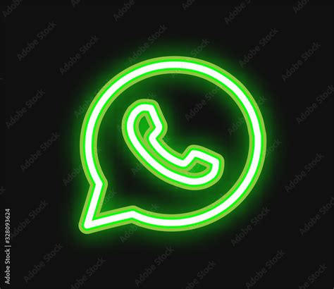 Whatsapp Neon Logo Whatsapp Neon Button Whatsapp Neon Vector De Stock