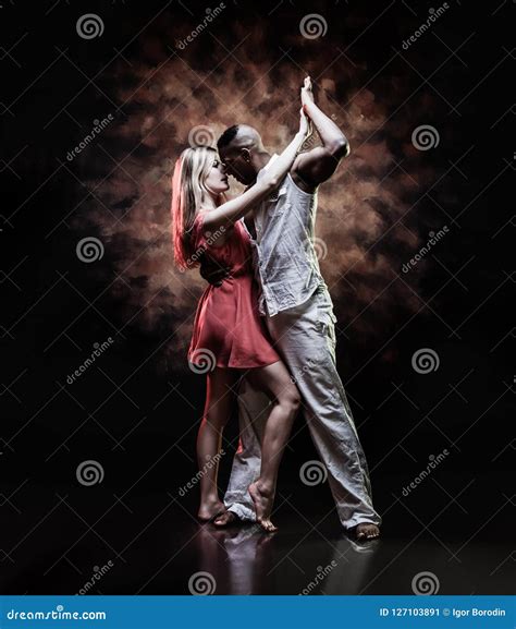 Young And Couple Dances Caribbean Salsa Stock Image Image Of Leisure Ballroom 127103891