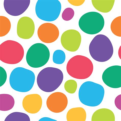 Free Hand Drawn Colorful Polka Dot Seamless Background Pattern