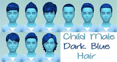 The Blue Hair Is Being Modeled In Different Poses
