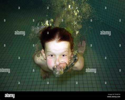 Bubbles Underwater In Swimming Pool High Resolution Stock Photography