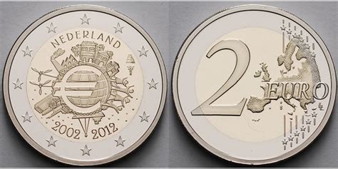 Niederlande 2 Euro 2012 10 Jeuro Bargeld Inklkapsel And Zerti And Etui