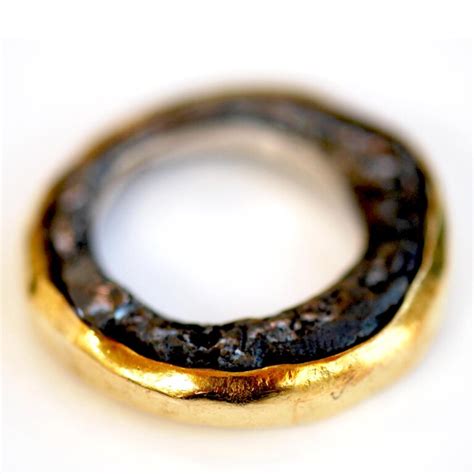 Gold Layer Oxidised Silver Ring Disa Allsopp Ltd