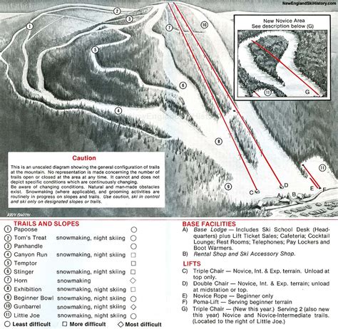 1980 81 Ski Sundown Trail Map New England Ski Map Database