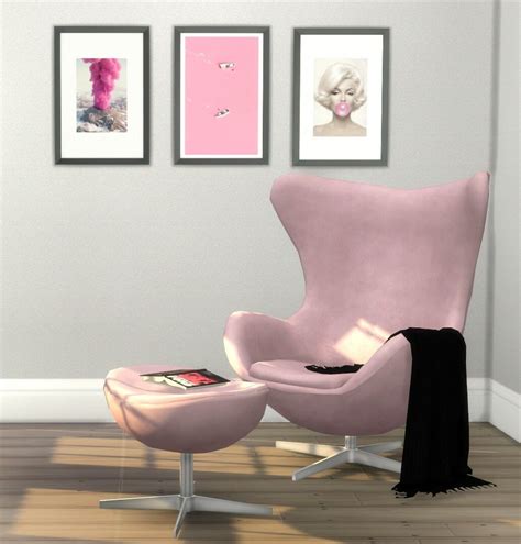 Egg Chair And Stool Pocci Sims 4 Bedroom Egg Chair Sims 4 Cc Furniture