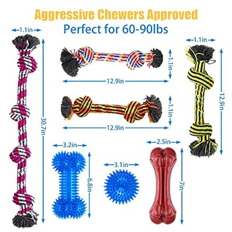 Zeaxuie Heavy Duty Dog Chew Toys For Aggressive Chewers 9 Pack Value