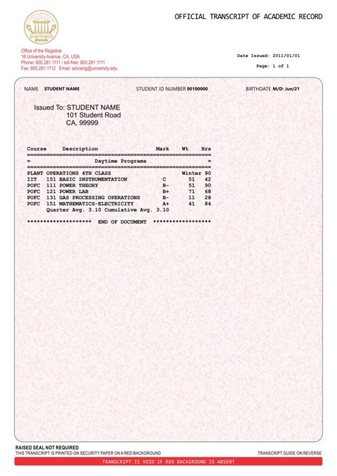 Fake College Transcript 6 - Diploma Outlet