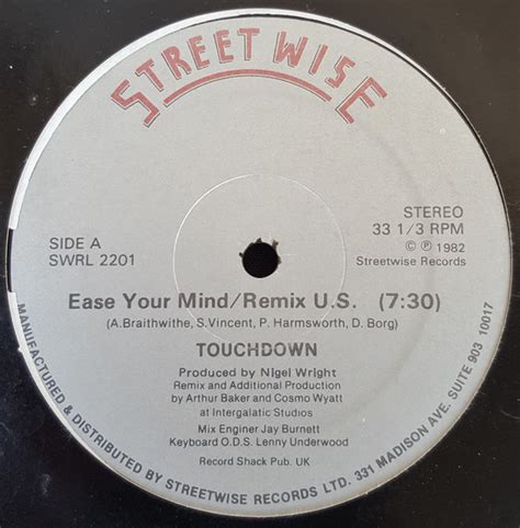 Touchdown Ease Your Mind 1982 Vinyl Discogs