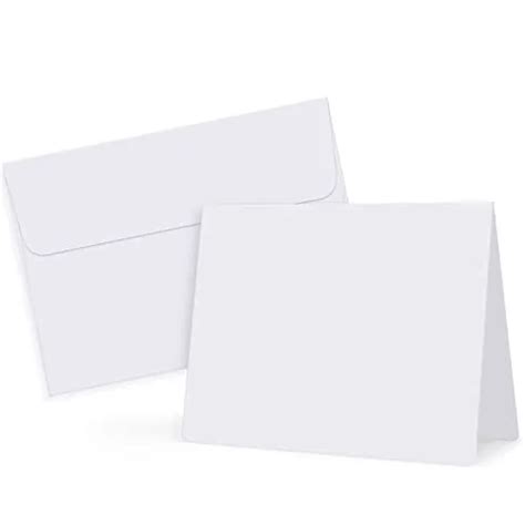 50 Pack White Blank Cards And Envelopes 5x7 Heavyweight Folded