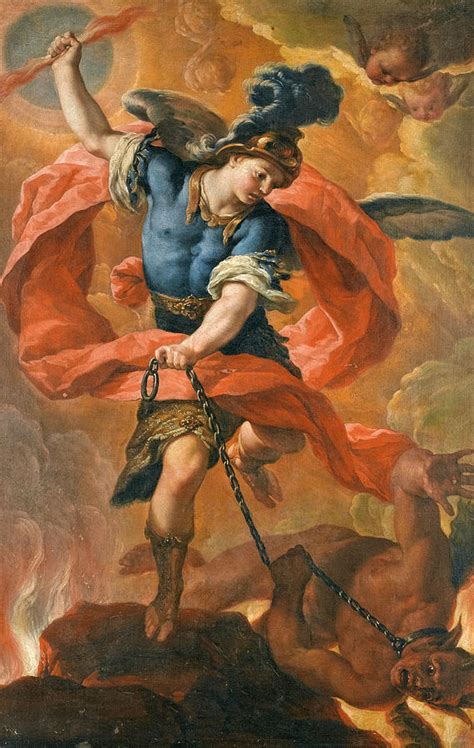 The Archangel Michael Defeating The Devil Painting By Antonio Palomino