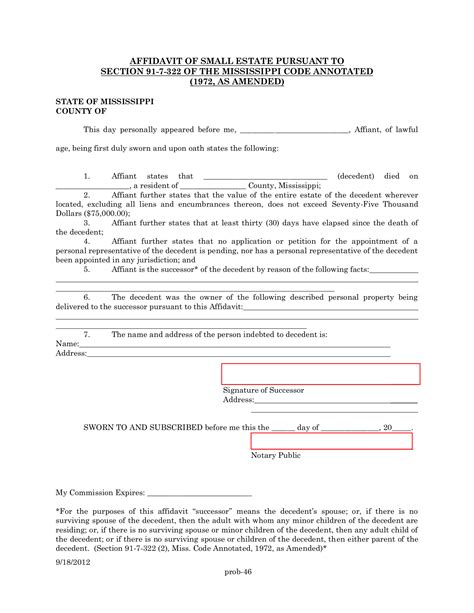 State Of Nevada Small Estate Affidavit Form Affidavitform Net