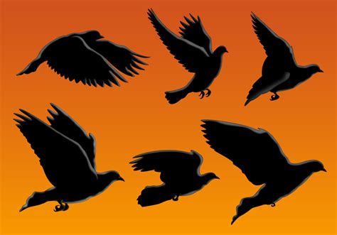 Flying Silhouette Bird Vectors Download Free Vector Art Stock