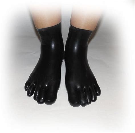 latex gum shiny toe feet ankle pair socks rubber foot fetish latex dipped for erotic hours size