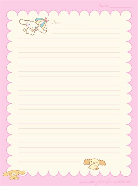 Letter From Cinnamoroll By Cloty Chan On Deviantart Writing Paper