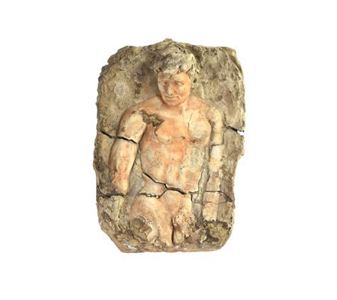 Ancient Greek Or Roman Nude Male Figure Dimensional Plaster Plaque