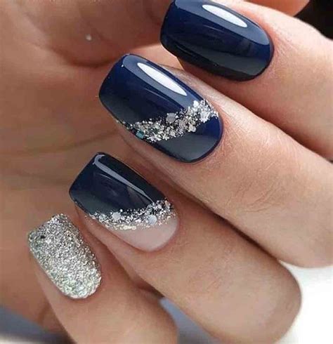 Amazing Navy Blue Nail Ideas You Should Try Floral Nails Black