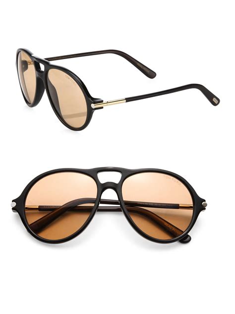 lyst tom ford private collection tom n 10 55mm horn temple sunglasses
