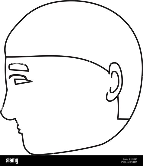 Profile Man Head Icon Over White Background Vector Illustration Stock