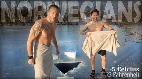 Two Guys Having Fun Ice Dipping In Norway Youtube