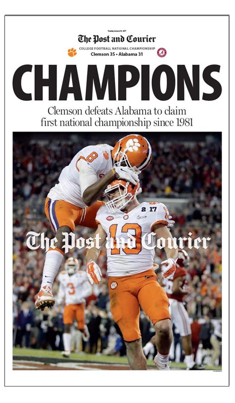 The Post And Courier Clemson Ncaa 2016 National Football Championship