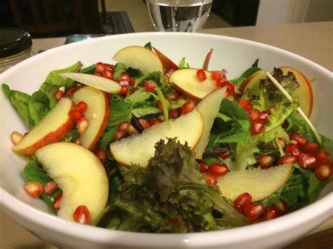 Pomegranate With Sliced Apple Salad Recipe Arie S Kitchen