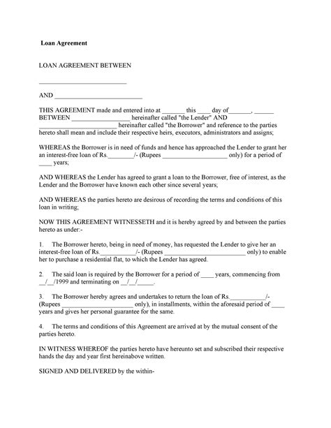 40 Free Loan Agreement Templates Word And Pdf Templatelab