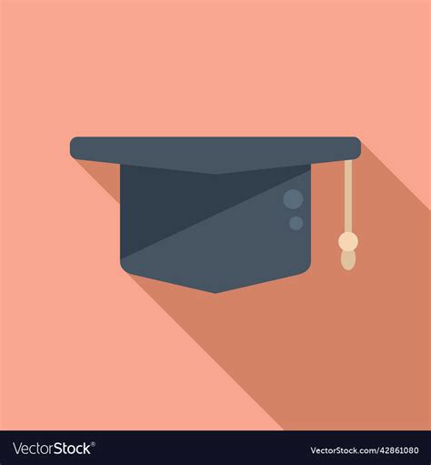 Graduation Hat Icon Flat Diploma Royalty Free Vector Image