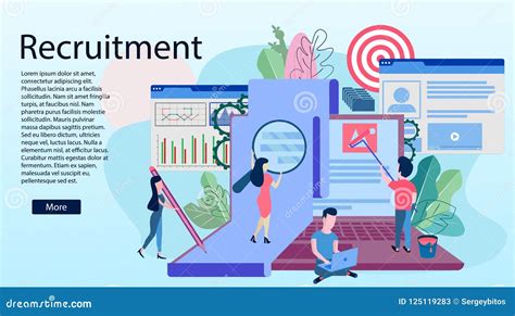 Landing Page Template Of Recruitment Concept Stock Vector