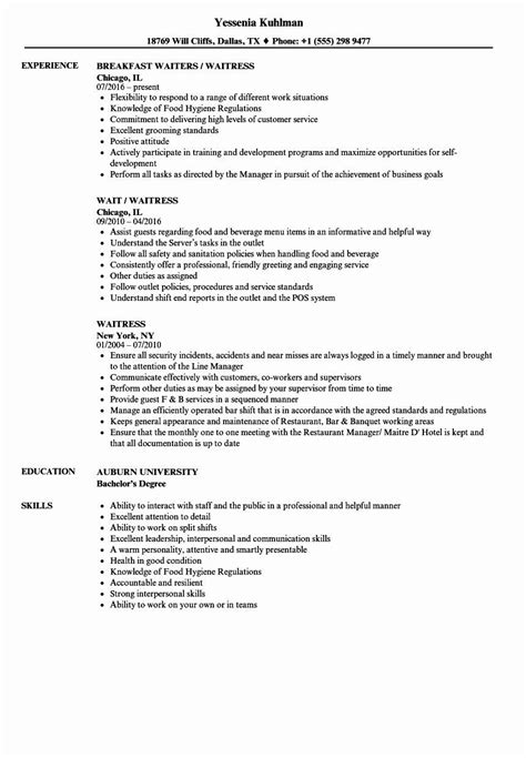 What Are The Duties And Responsibilities Of A Waitress Coverletterpedia